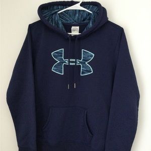 Under Armour women navy blue hoodie with blue logo, size M
